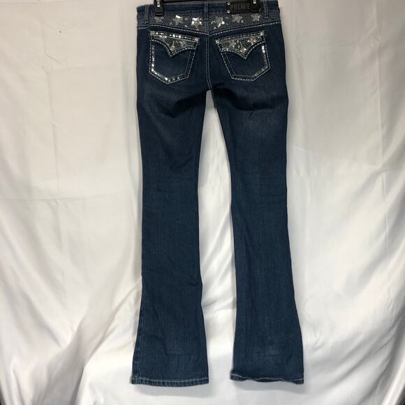 Premiere Embellished Star Jeans 5/6R Denim Bling Boot Cut Low Rise - Picture 3 of 14